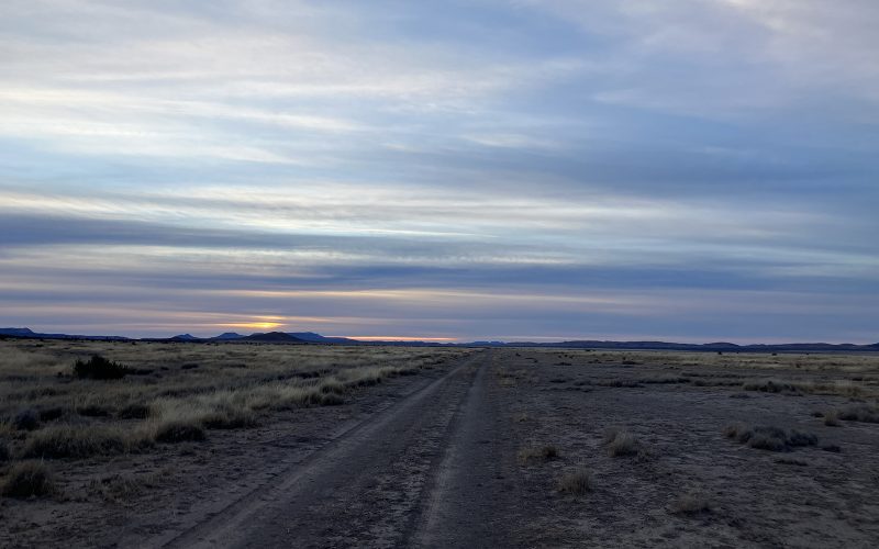 Sunset over private land